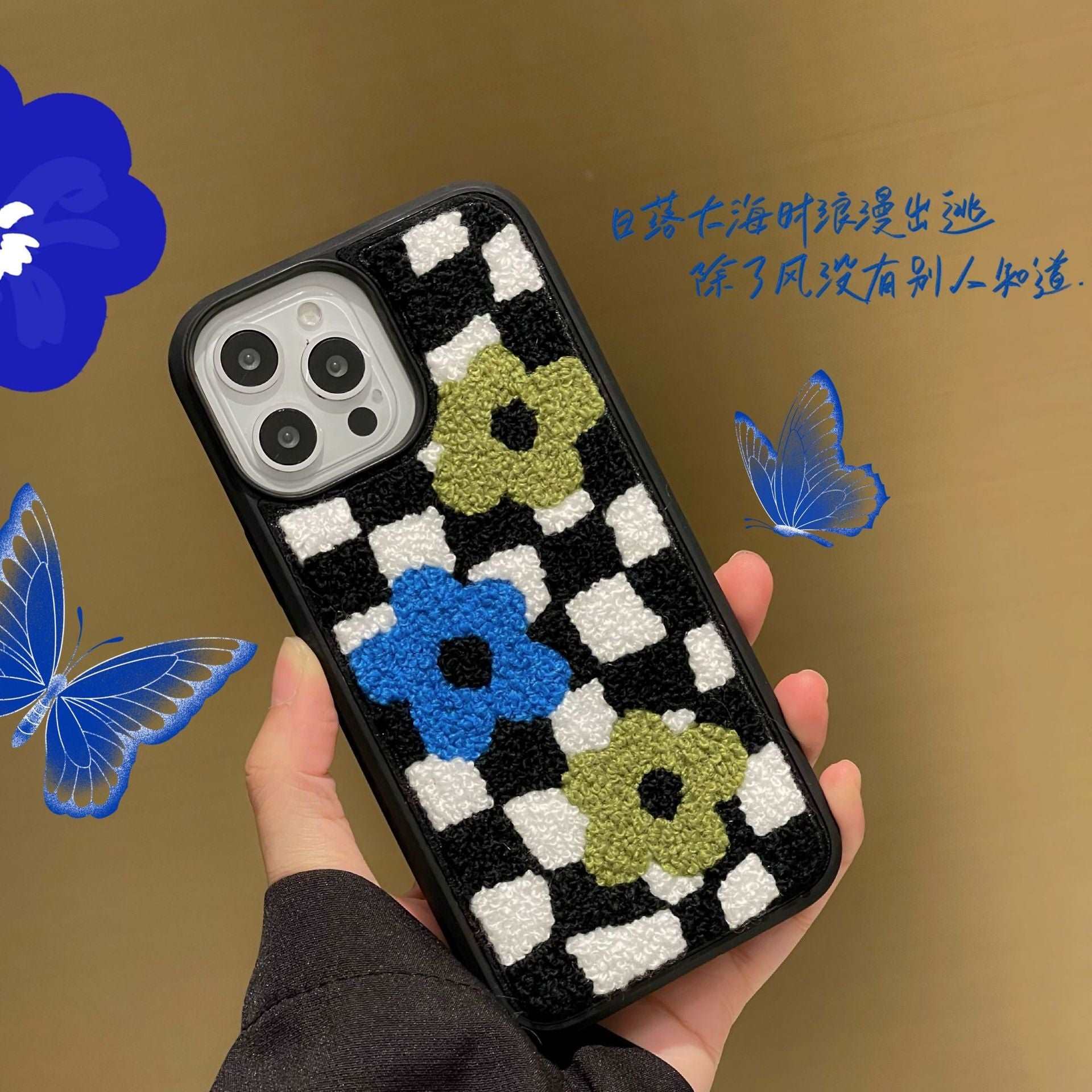 Checkerboard Flower iPhone Case CaseDropp