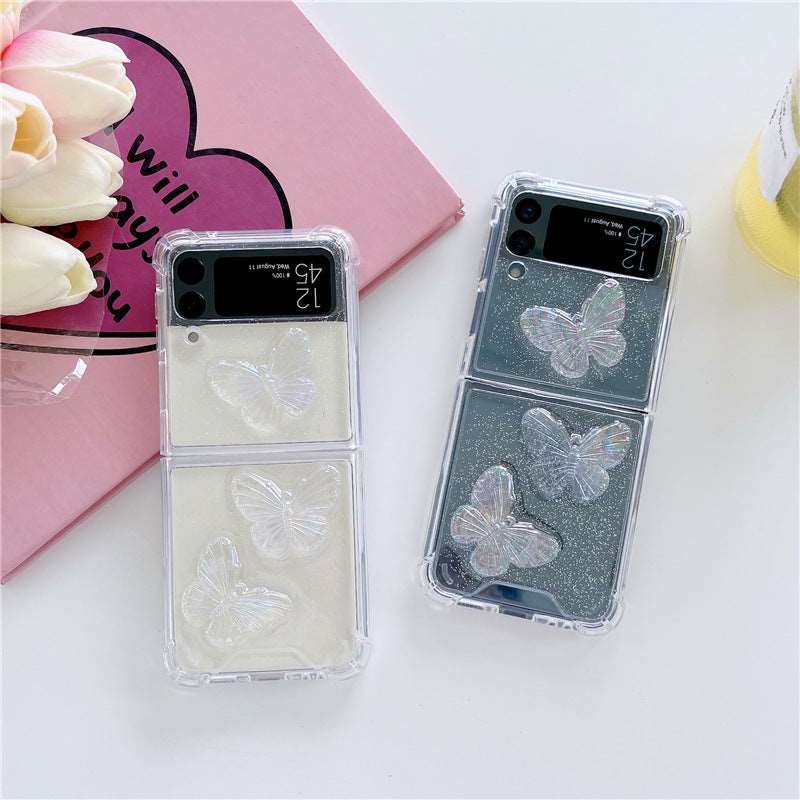 Clear Butterfly Samsung Z Flip 3 Case CaseDropp