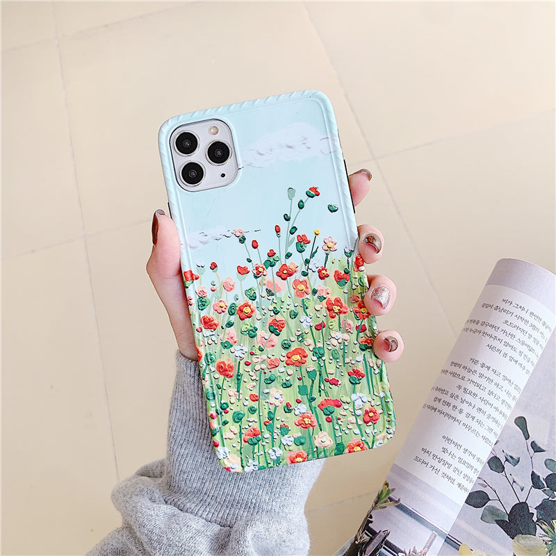 Oil Painting Flower Garden iPhone Case CaseDropp